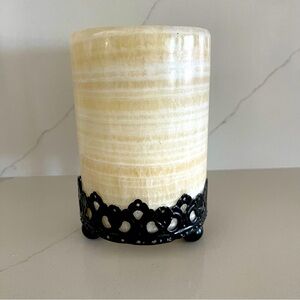 Vintage Alabaster footed candle holder